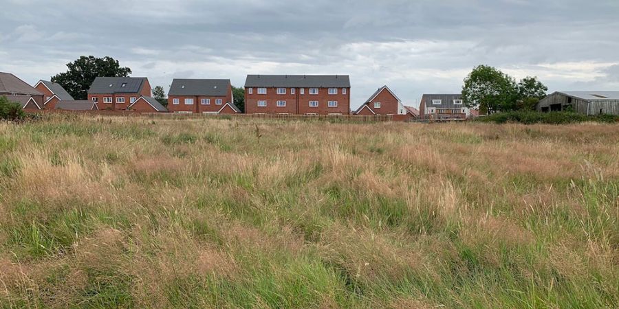 field near new build development