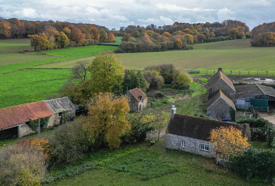 land with farm buildings