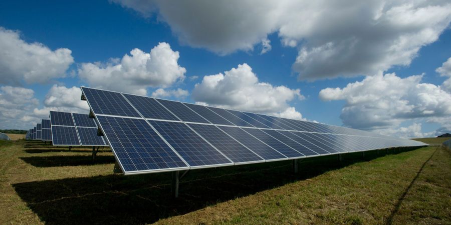 solar panels in field